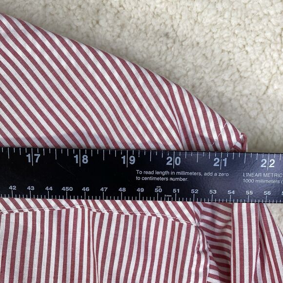 Champion Western Mens 19x35 Red Stripe Shirt Long Sleeve Pearl Snap Rodeo - Picture 7 of 9